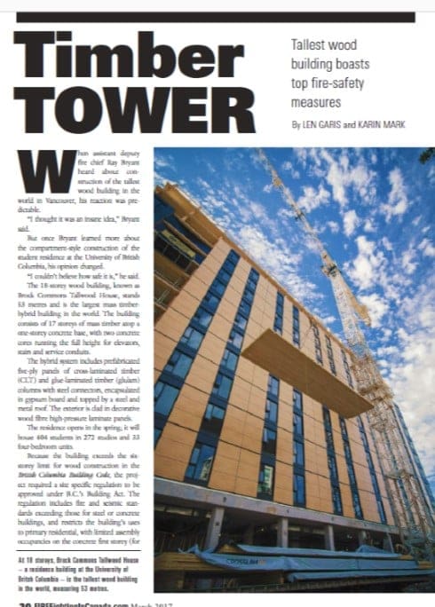 Article sur la lutte contre l'incendie au Canada - Timber Tower