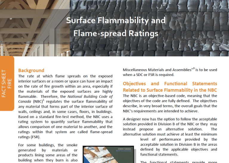 Surface Flammability And Flame spread Ratings The Canadian Wood 