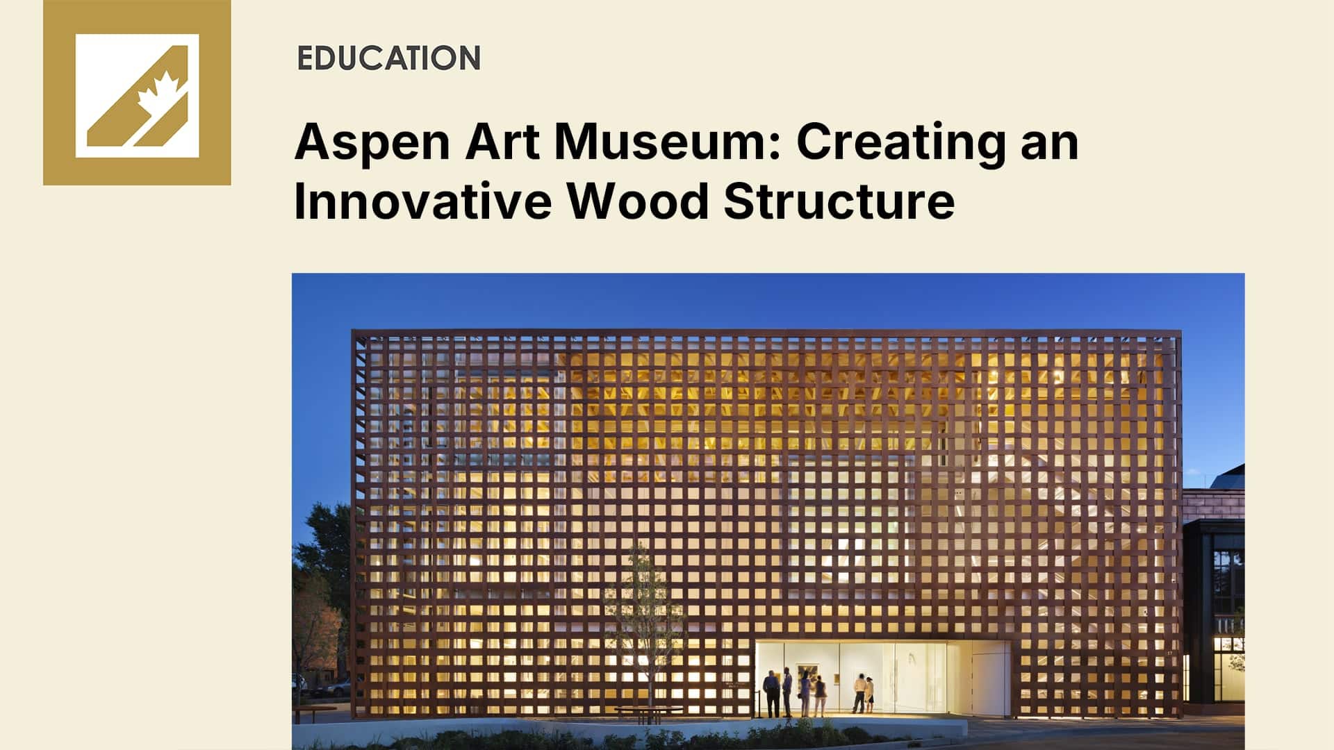 Musée d'art d'Aspen : Création d'une structure en bois innovante