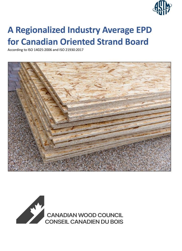 Une DEP moyenne de l’industrie par région pour les panneaux de lamelles orientées canadiens