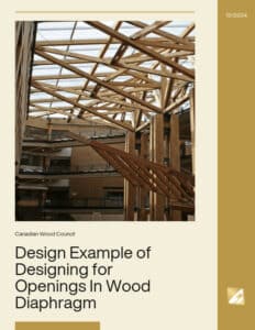 Design Example of Designing for Openings In Wood Diaphragm