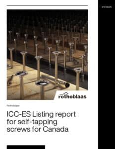 ICC-ES Listing report for self-tapping screws for Canada